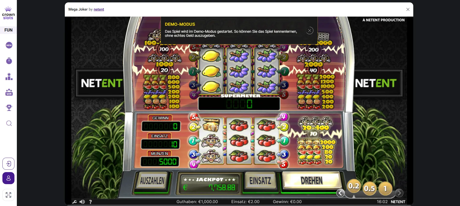 Mega Joker Online Slot von NetEnt