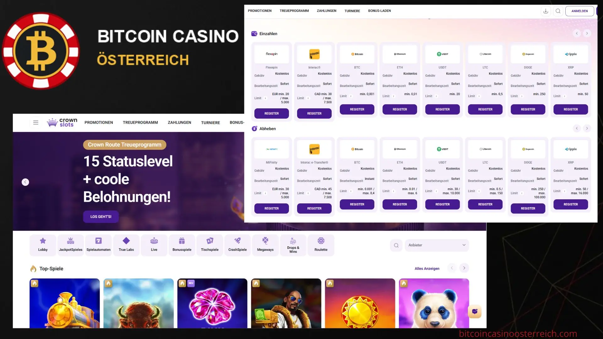 Crownslots Bitcoin Casino für Spieler aus Österreich