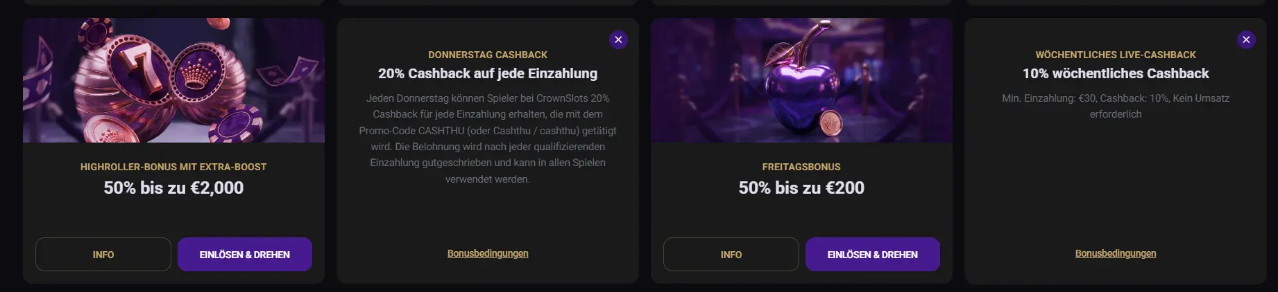 Willkommensbonus und Aktionen im Crownslots Casino