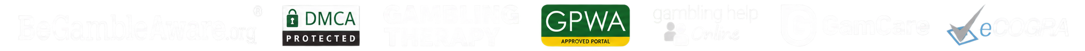 BeGambleAware, DMCA Protected, Gambling Therapy, GPWA, Gambling Help Online, GamCare und eCOGRA